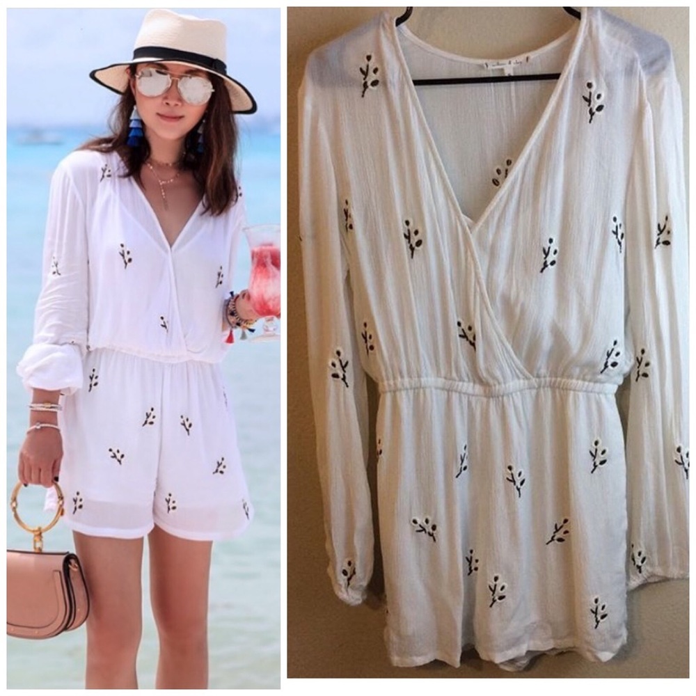 NWT willow & clay white embroidered romper